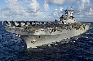 The USS Boxer - Wasp-class amphibious assault ship